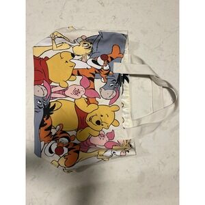 Disney Winnie the Pooh Friends Canvas Tote Bag Tigger Eeyore Piglet All Over